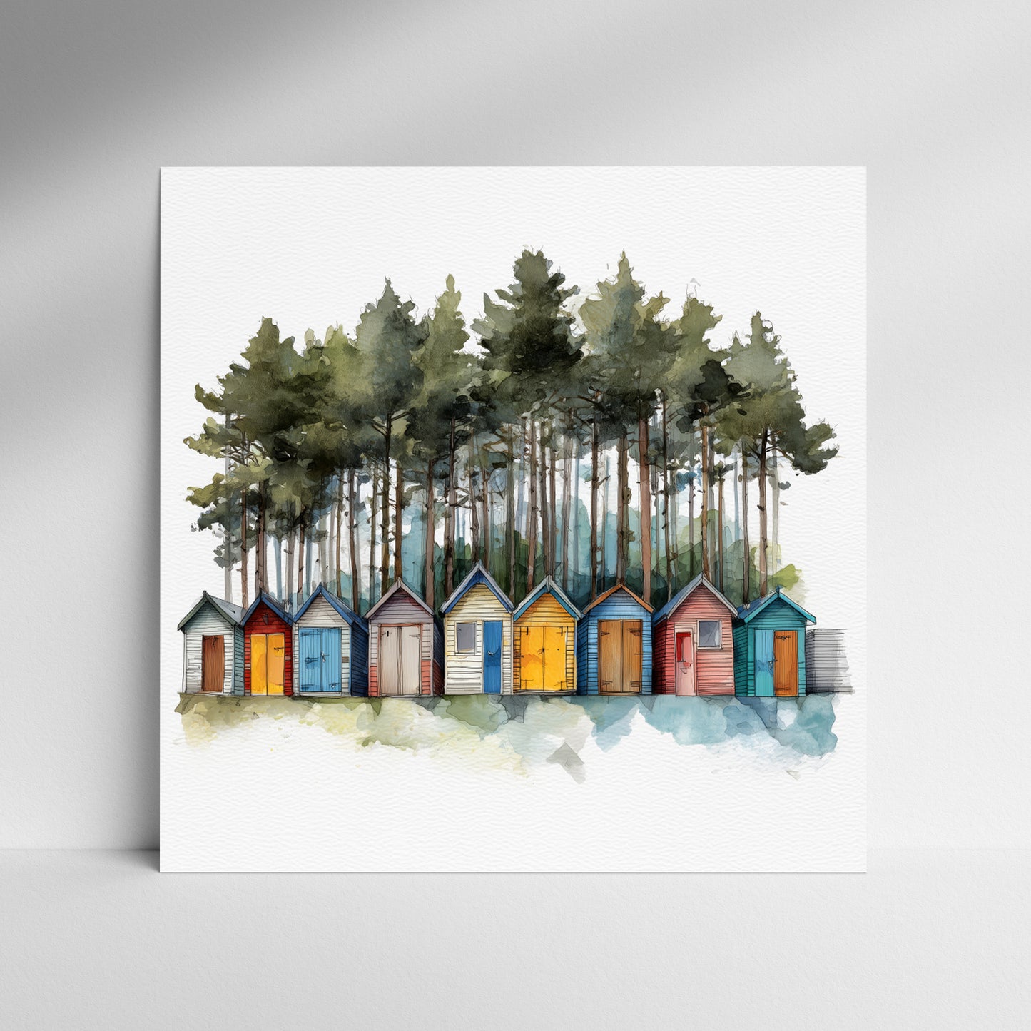 Beach Hut & Pines - Fine Art Print